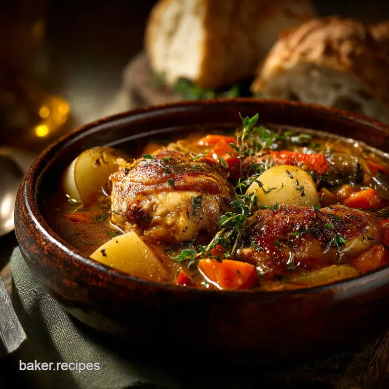 Chicken Stew: the Hearty Rustic Sunday Supper Stew (One-Pot Wonder) presentation
