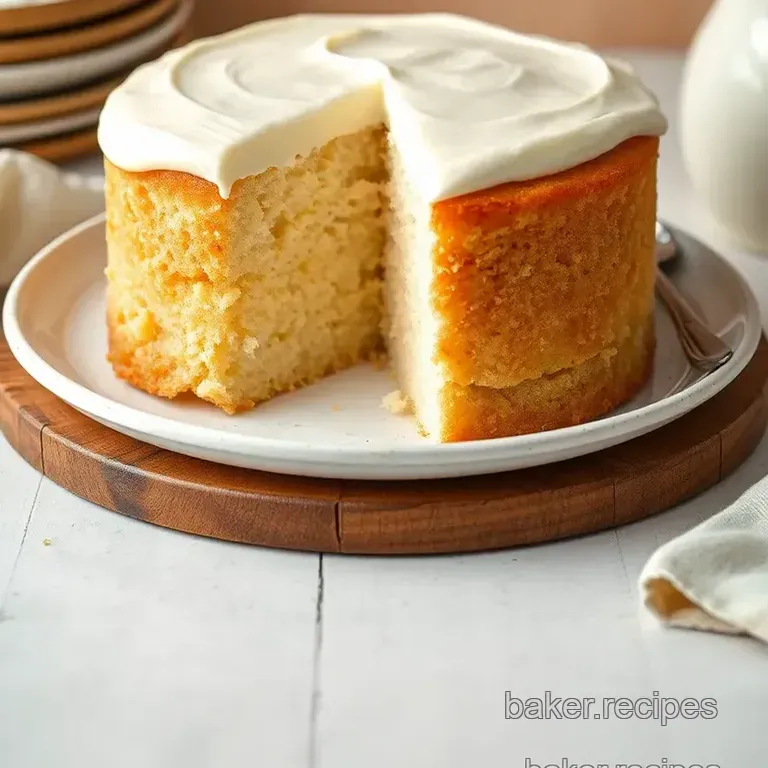 Bake Vanilla White Cake with Creamy Frosting presentation