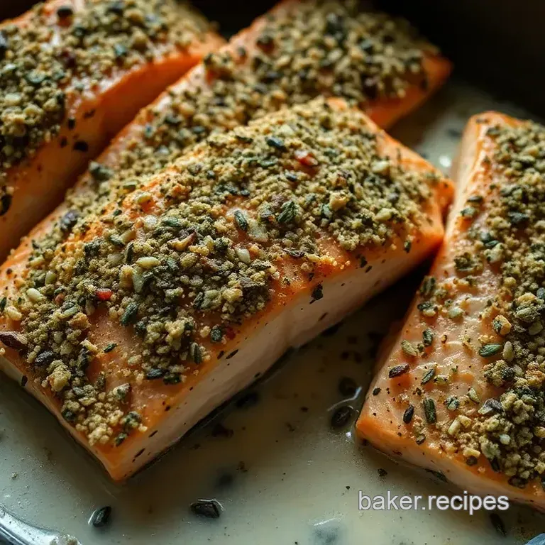 Herb-Crusted Baked Salmon with Lemon-Dill Sauce