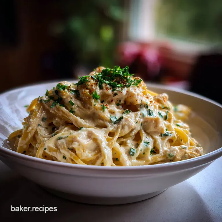 Healthy High Protein Alfredo with Cottage presentation