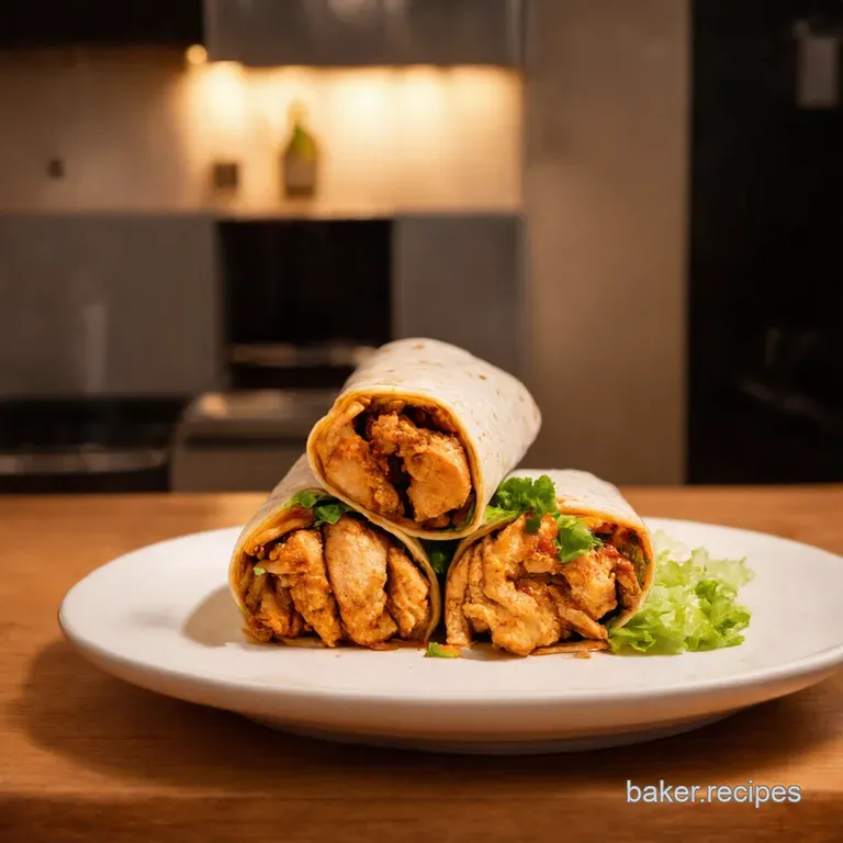 Homemade Chicken Shawarma Wrap Street Food Sorted presentation