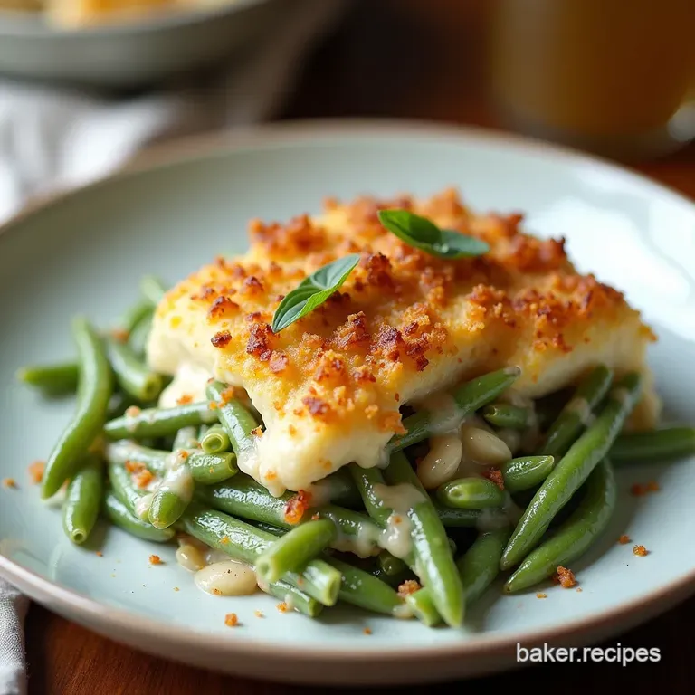 The Proper British Way Homemade Creamy Green Bean Casserole with Crispy Shallot Topping