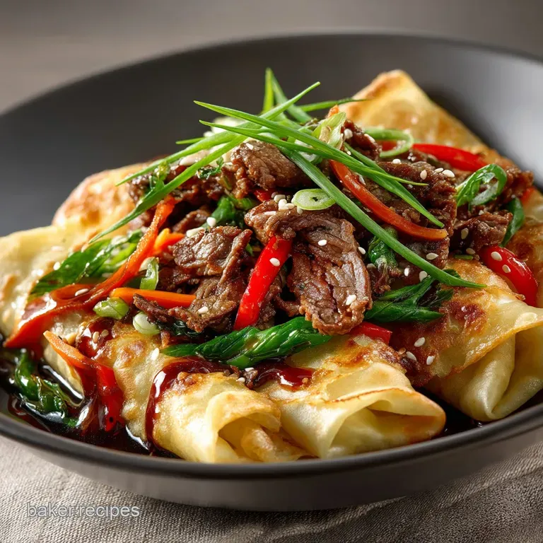 Betterthantakeaway Mu Shu Beef with Featherlight Mandarin Pancakes presentation