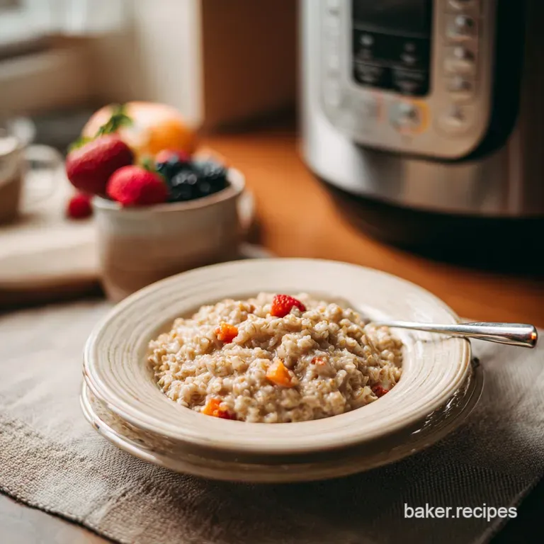 A bowl of steamy steel-cut oats with sliced banana and chopped pecans, drizzled with golden honey on a white linen.