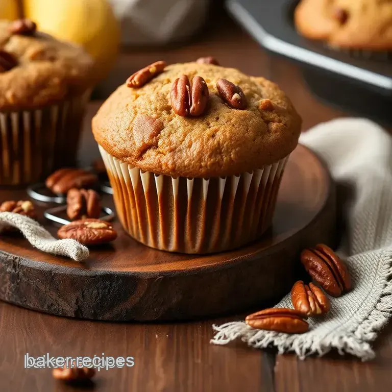 Deliciously Moist Vegan Banana Muffins with Toasted Pecans presentation