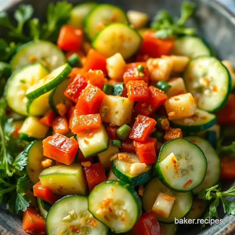 Knock Your Socks off Spicy Cucumber Salad presentation