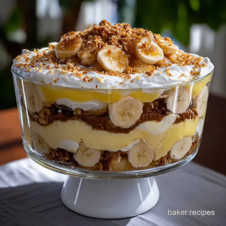 The Ultimate Layered Banana Pudding Trifle presentation
