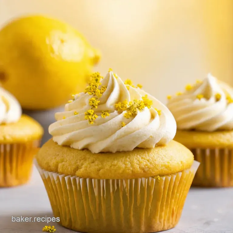 Lemon Elderflower Drizzle Cupcakes presentation