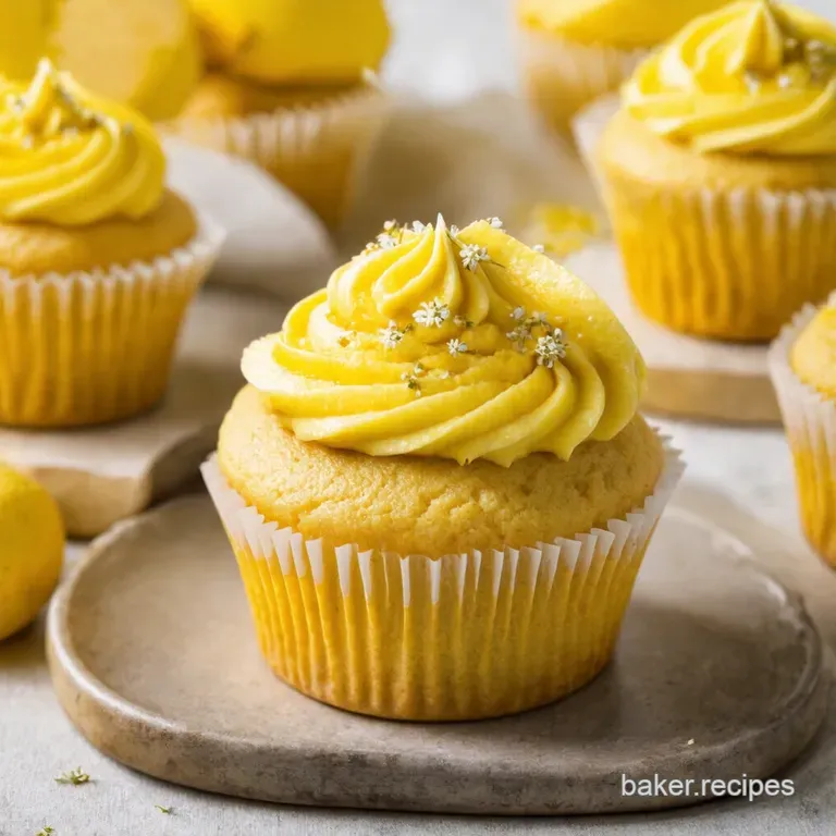 Lemon Elderflower Drizzle Cupcakes