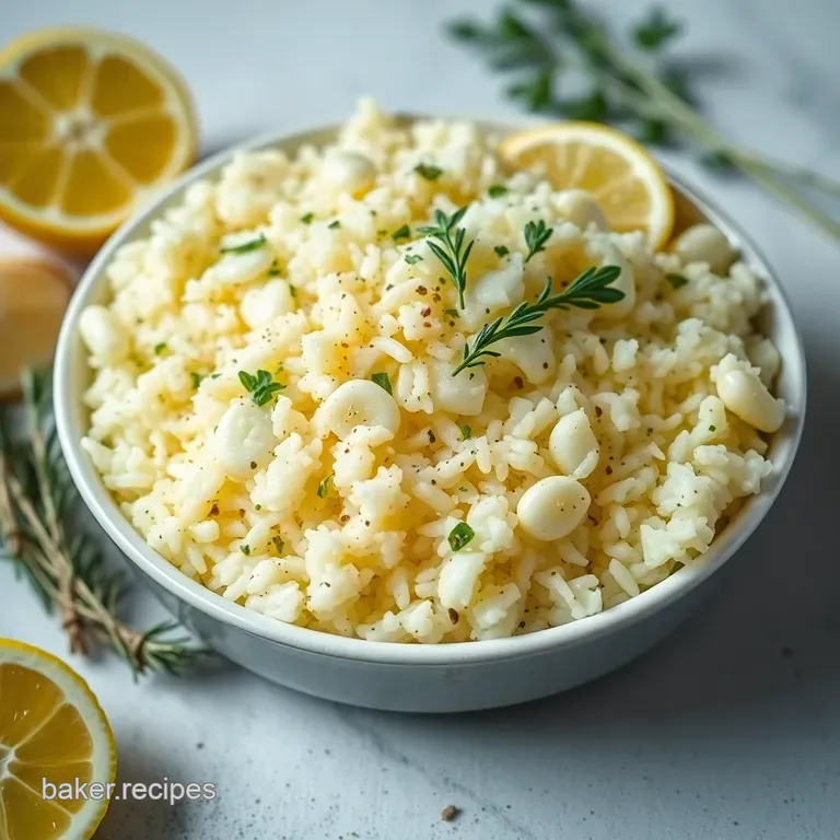 Lemon Herb Greek Rice (Avgolemono Rice Pilaf) presentation