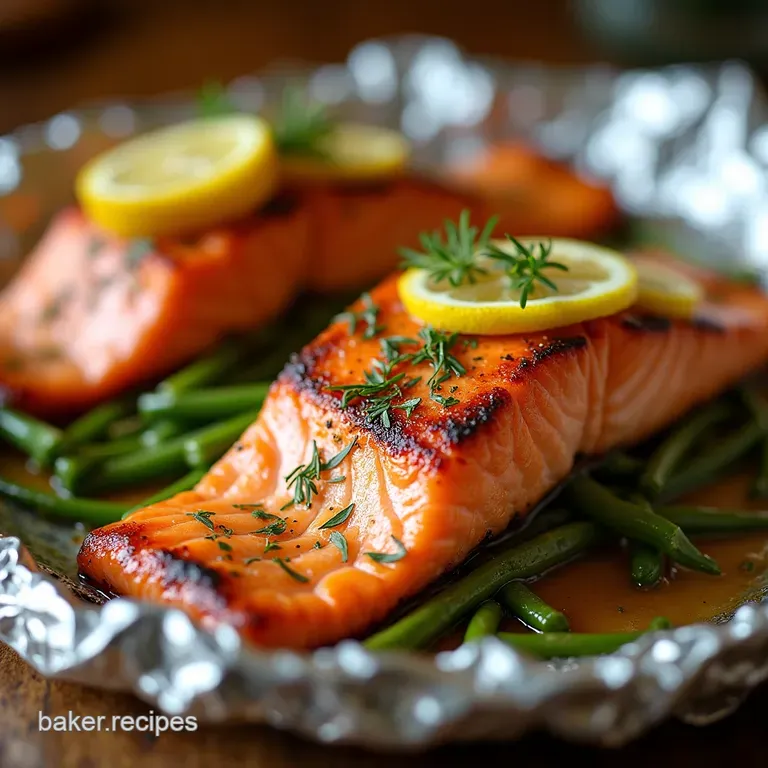 Sunshine Salmon Packets Foilwrapped Grilled Salmon with Lemon Dill presentation