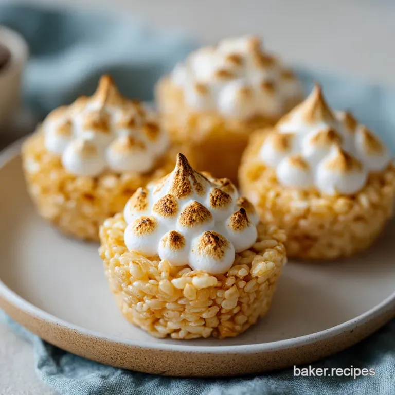 A single square treat on a white plate, showcasing a bright yellow center and swirls of browned, toasted meringue.