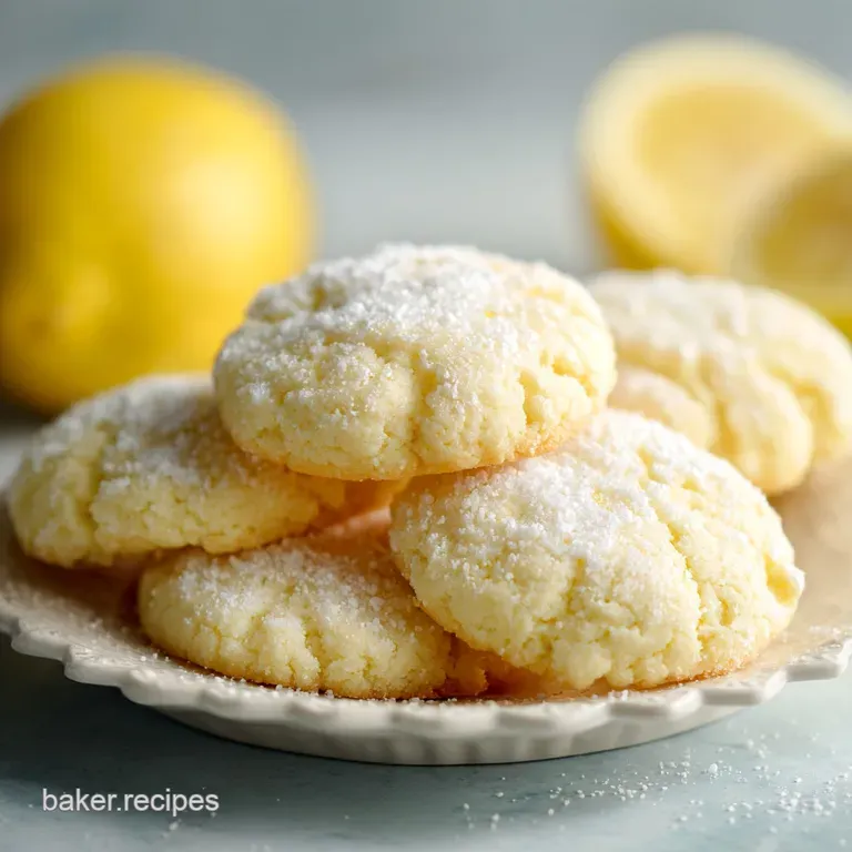 Delicate lemon sugar cookies stacked artfully on a linen napkin, showcasing their crisp edges and sugary coating.