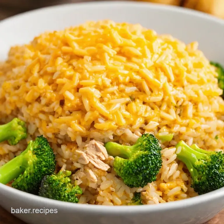 Lighter Brighter Healthy Cheesy Chicken Broccoli Rice Casserole presentation