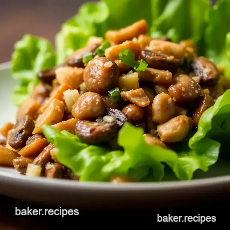 Mighty Mushroom & Water Chestnut Lettuce Wraps presentation