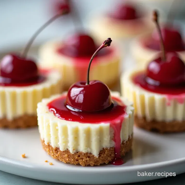 Little Gems Perfect Mini Cherry Cheesecakes with Crisp Vanilla Wafer Crust