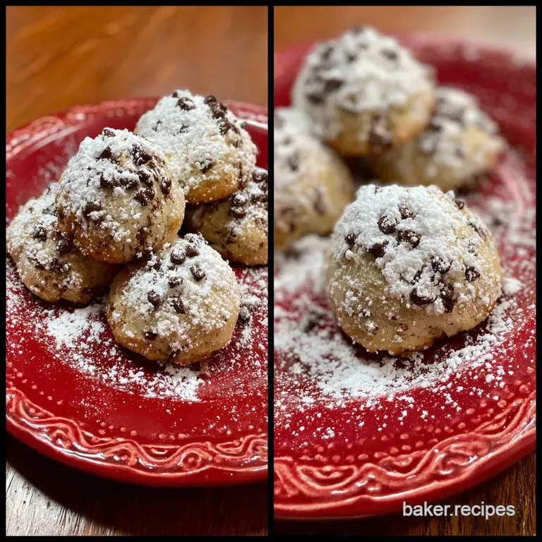 Mint Chocolate Chip Snowball Cookies