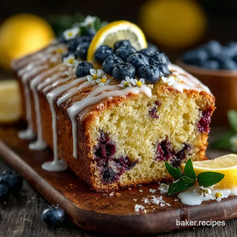 Sunshine Loaf Lemon Blueberry Bread with Buttermilk Glaze