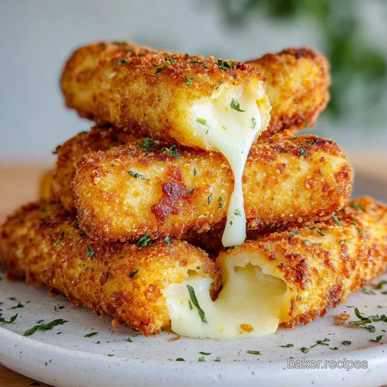 A tower of crispy mozzarella sticks with a side of vibrant marinara, tempting swirls of steam rising from the sauce.