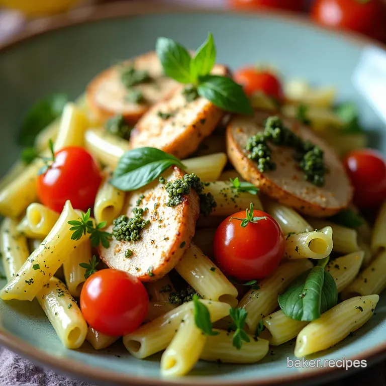 My GoTo Creamy Chicken Pesto Pasta Salad for Picnics BBQs