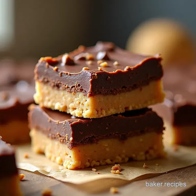 Nobake Chocolate Peanut Butter Dream Bars presentation