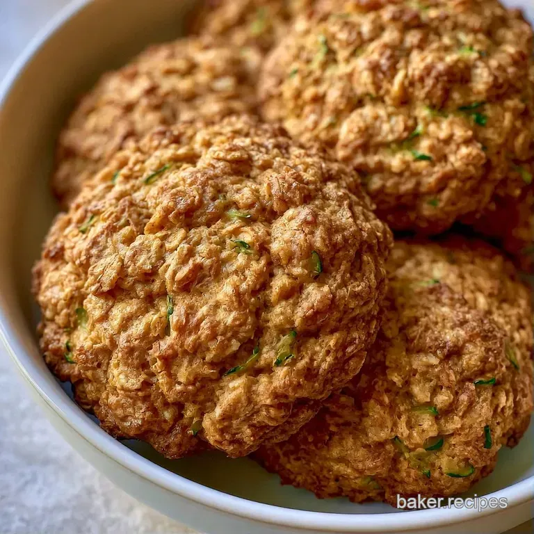 A stack of chewy, textured golden cookies resting on a white ceramic plate beside a glass of cold milk.