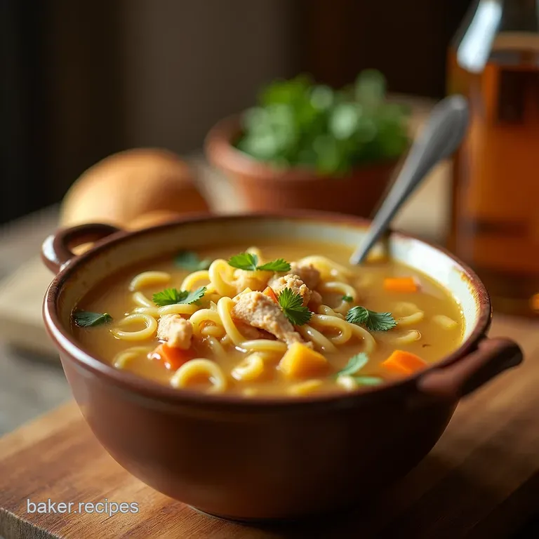 Proper Pint of Comfort Old Fashioned Chicken Noodle Soup presentation