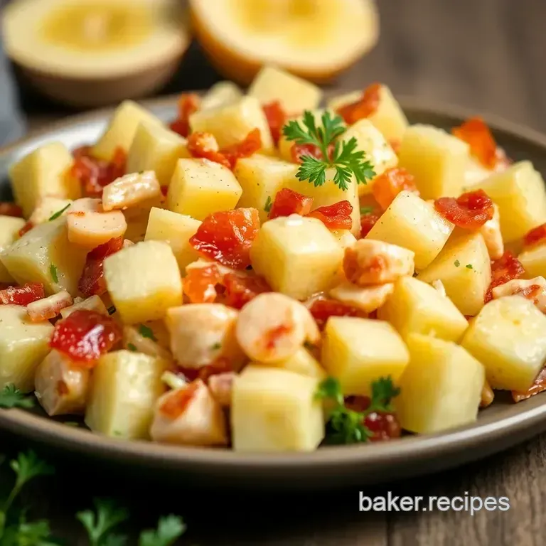 Oma&rsquo;s German Potato Salad: Tangy Smoky Goodness presentation