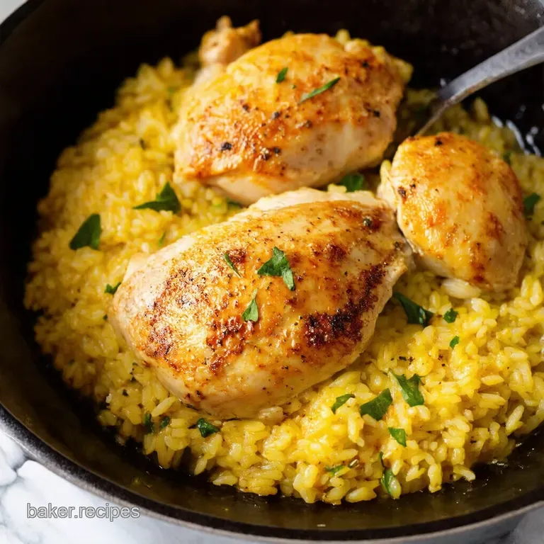OnePan Lemon Herb Chicken Rice Bake