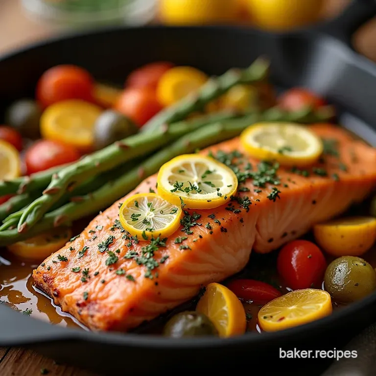 Onepan Wonder Zesty Lemon Herb Salmon with Roasted Veg presentation