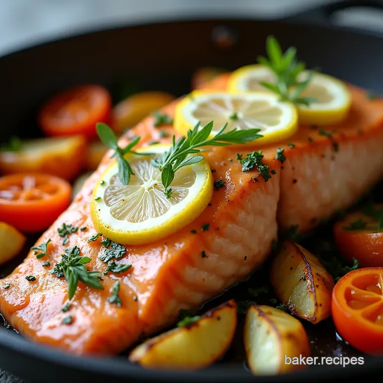 OnePan Wonder Zesty Lemon Herb Salmon with Roasted Veg
