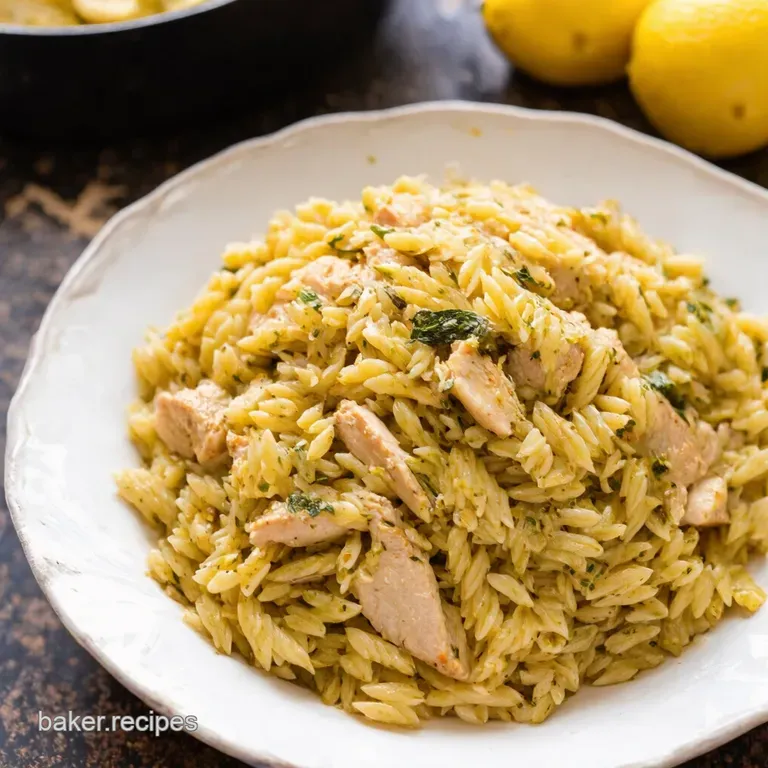 Onepot Lemon Herb Chicken and Orzo presentation
