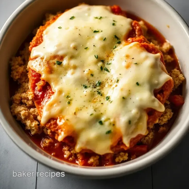 Oven-Baked Chicken Parmesan presentation