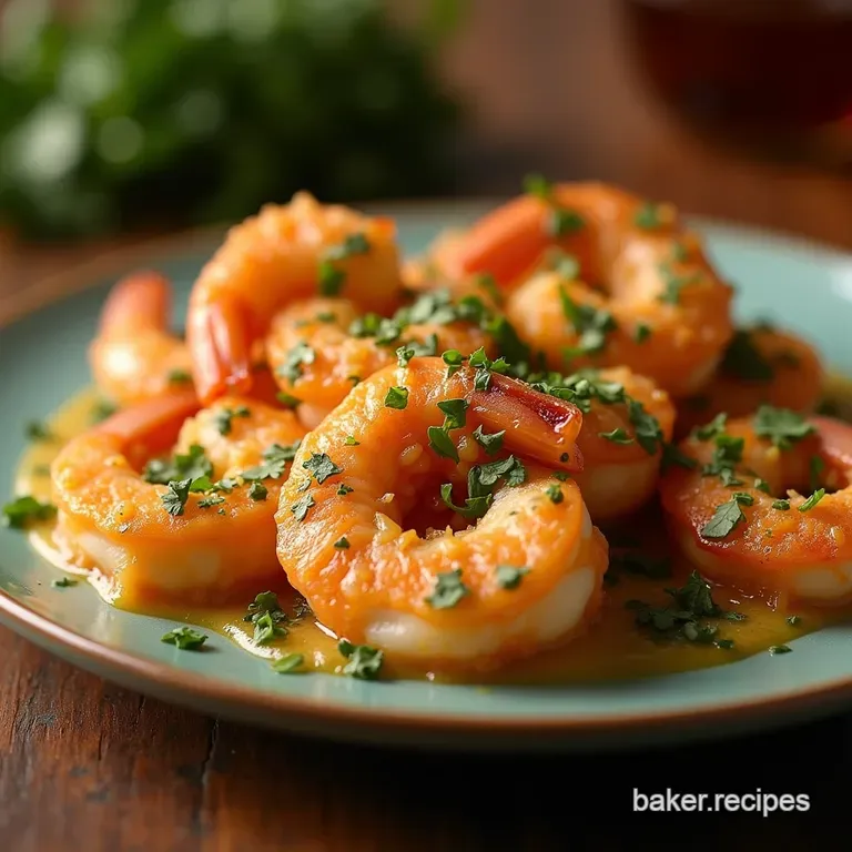 The Sunday Supper Saver Ovenbaked Garlic Shrimp Scampi with Parsley Crunch presentation