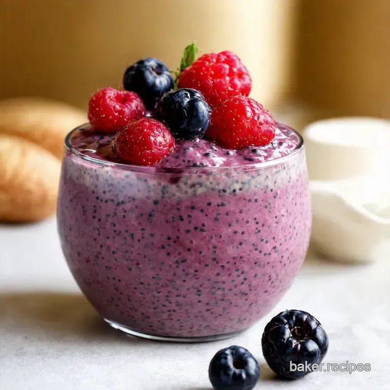 Overnight Berry Blast Chia Seed Pudding presentation