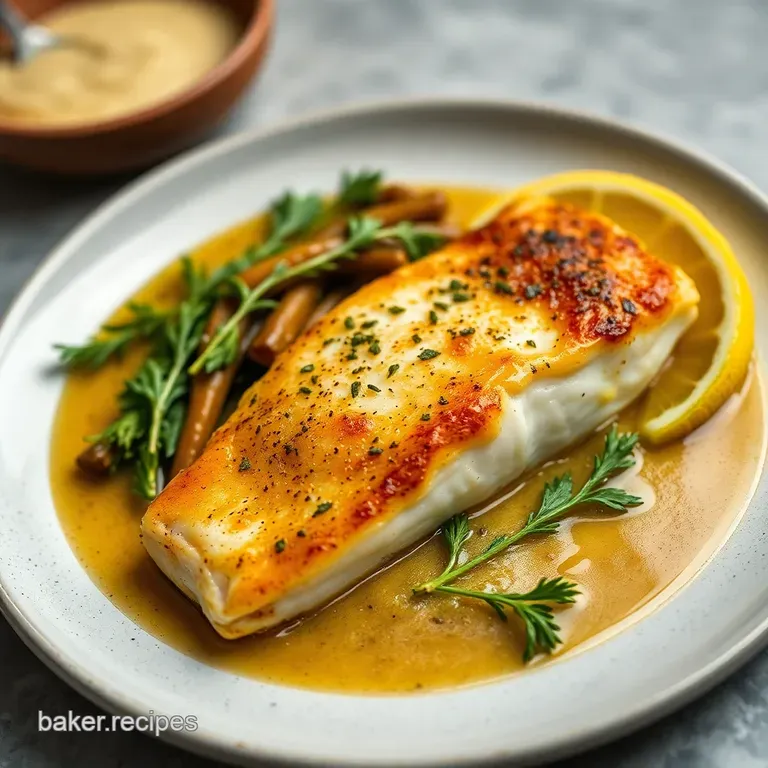 Pan-Seared Monkfish with Lemon-Herb Butter Sauce