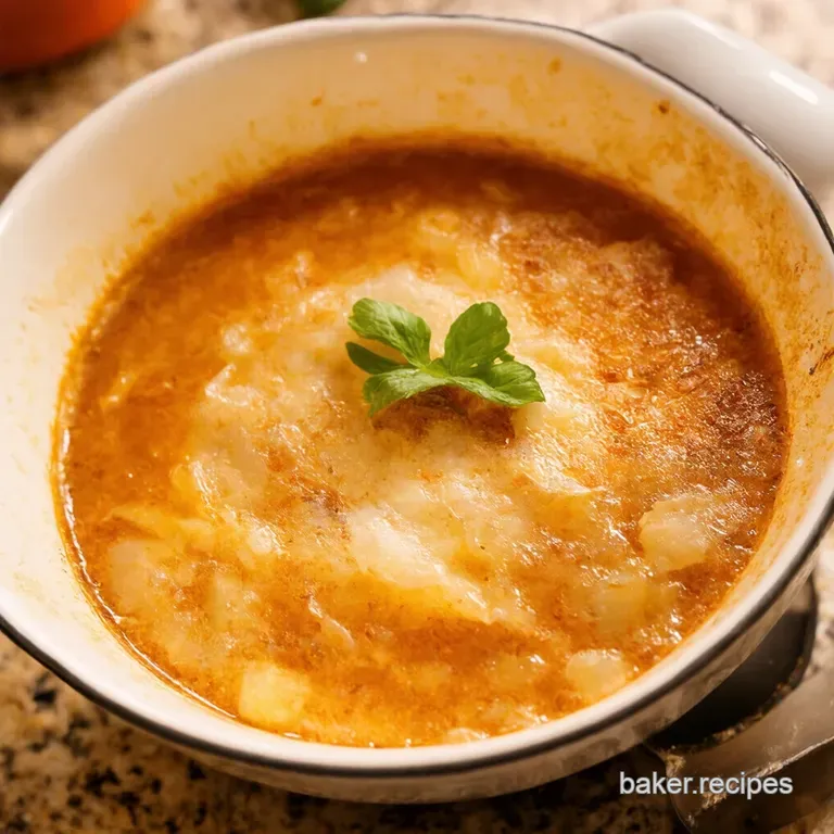 Parisian Dream Classic French Onion Soup presentation