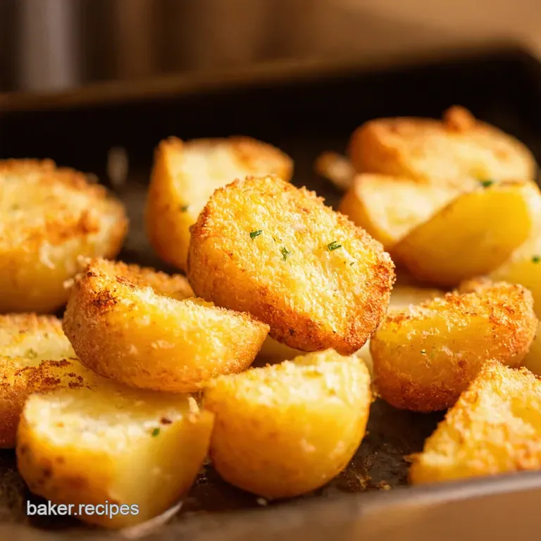 Parmesan Crusted Roast Potatoes Crispy Cheesy Perfection presentation