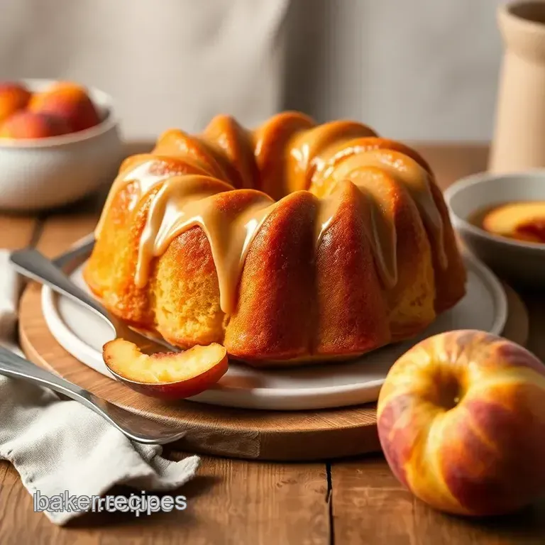 Brown Butter Peach Bundt Cake: a Summer Delight presentation