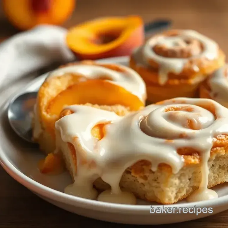 Bake Peach Cobbler Cinnamon Rolls Delight