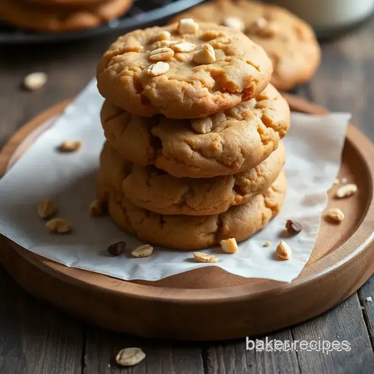 Chewy Peanut Butter Oat Cookies presentation