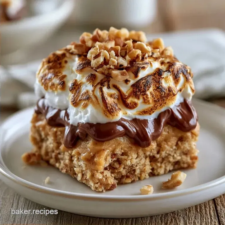 Peanut Butter Smores Bars with Toasted Marshmallows