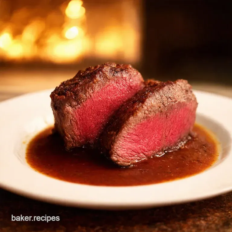 Perfectly Panseared Beef Tenderloin with Herb Butter presentation