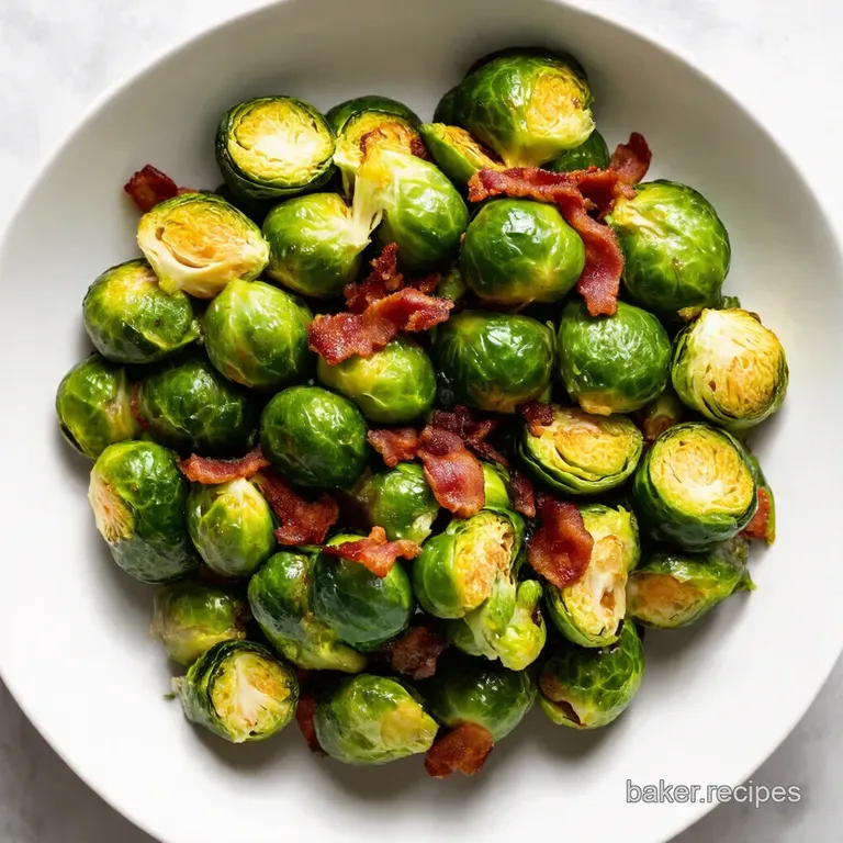 Perfectly Sautéed Brussels Sprouts with Crispy Bacon Balsamic Glaze