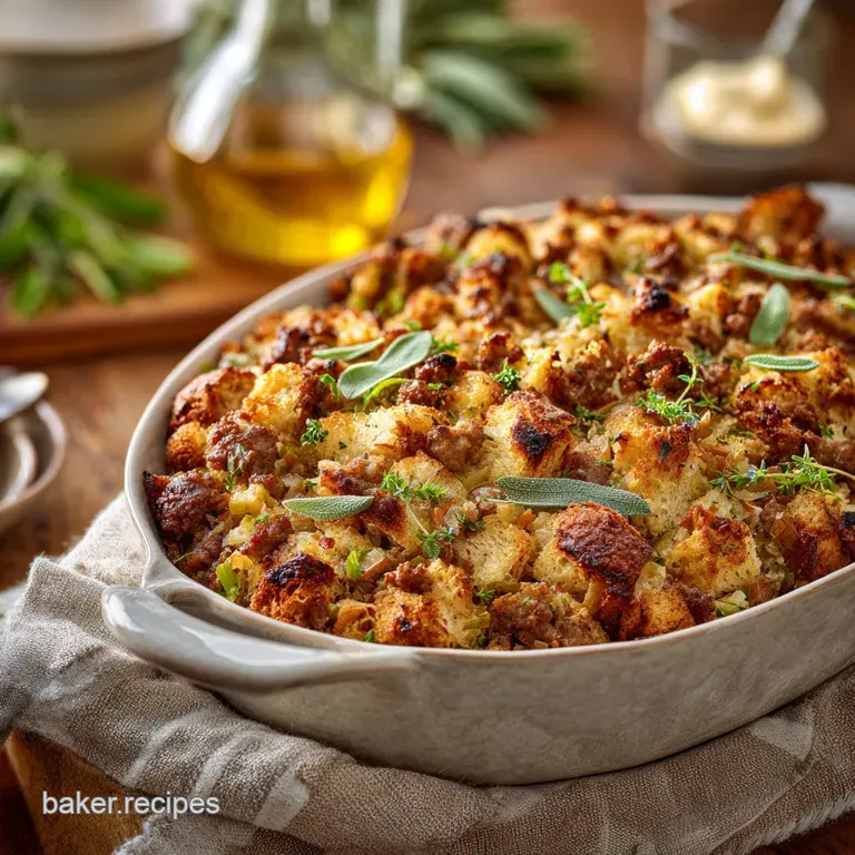 Sausage Stuffing: the Proper Pork and Sage Dressing Recipe presentation