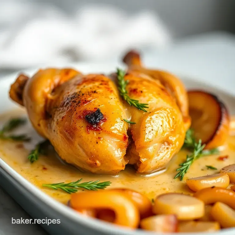 Proper Roast Chicken Hindquarters with Garlic & Herb Crust presentation