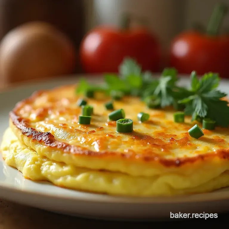The Golden Souffl&eacute; Easy Puffy Baked Omelette with Gruy&egrave;re and Chives presentation