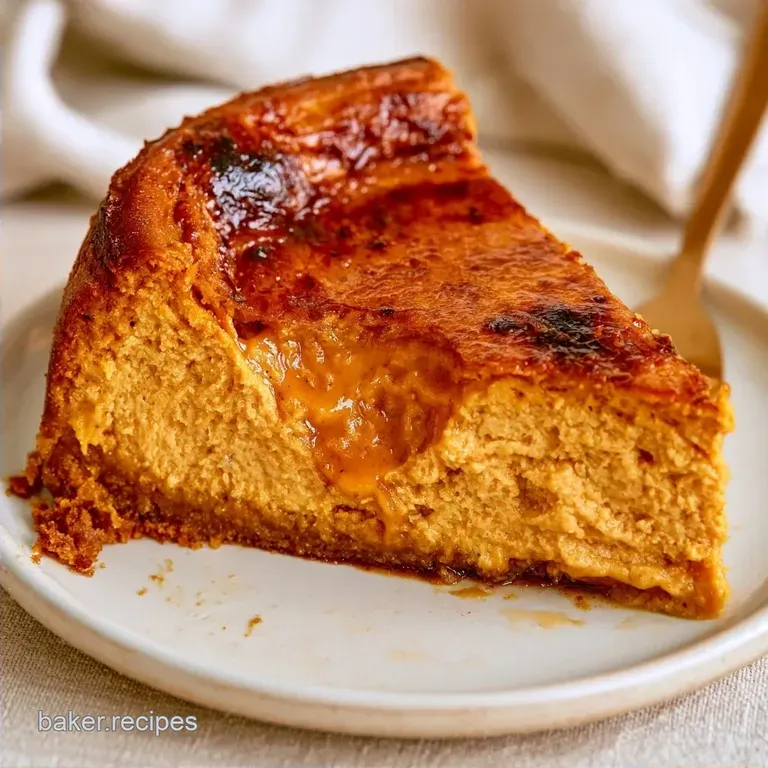 Pumpkin Basque Cheesecake: Caramelized