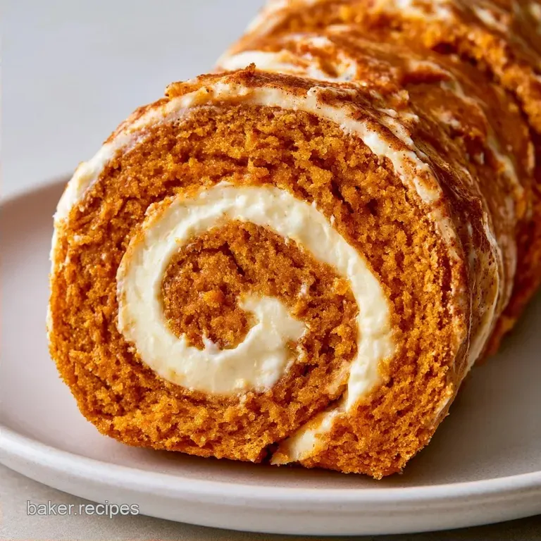 Pumpkin Cake Roll with Cream Cheese Filling