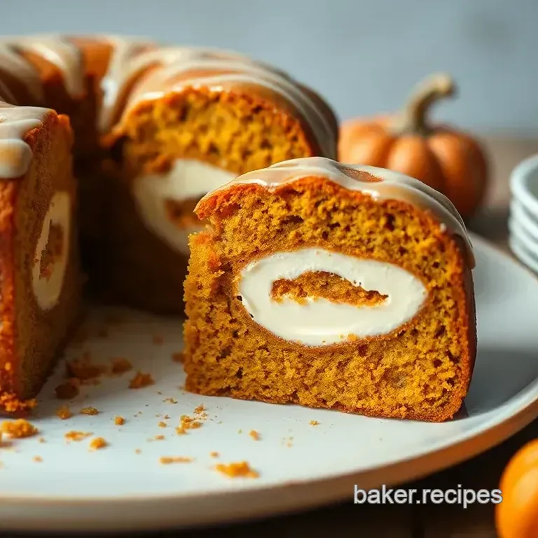 Heavenly Pumpkin Cake with Cream Cheese Swirl